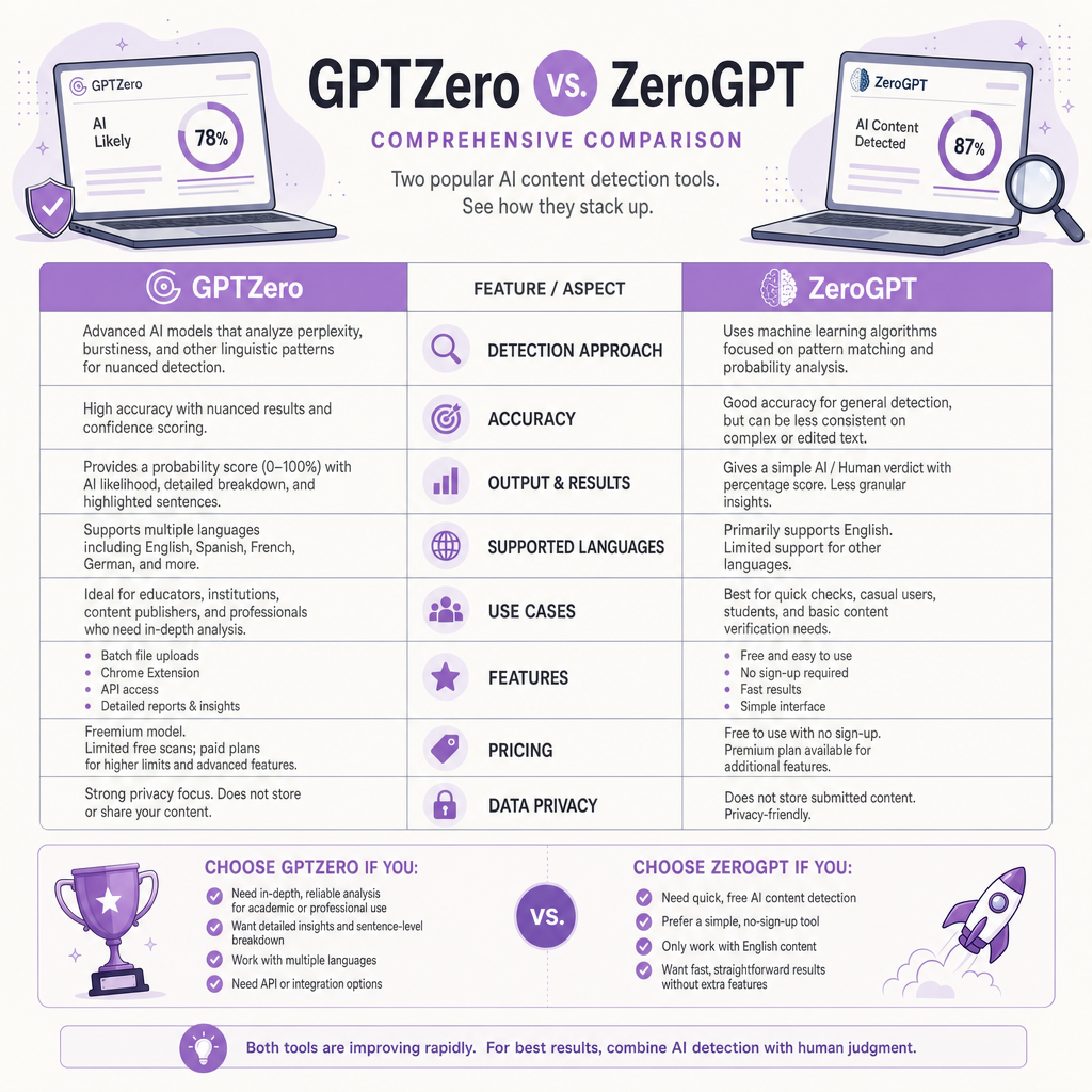 GPTZero vs ZeroGPT
